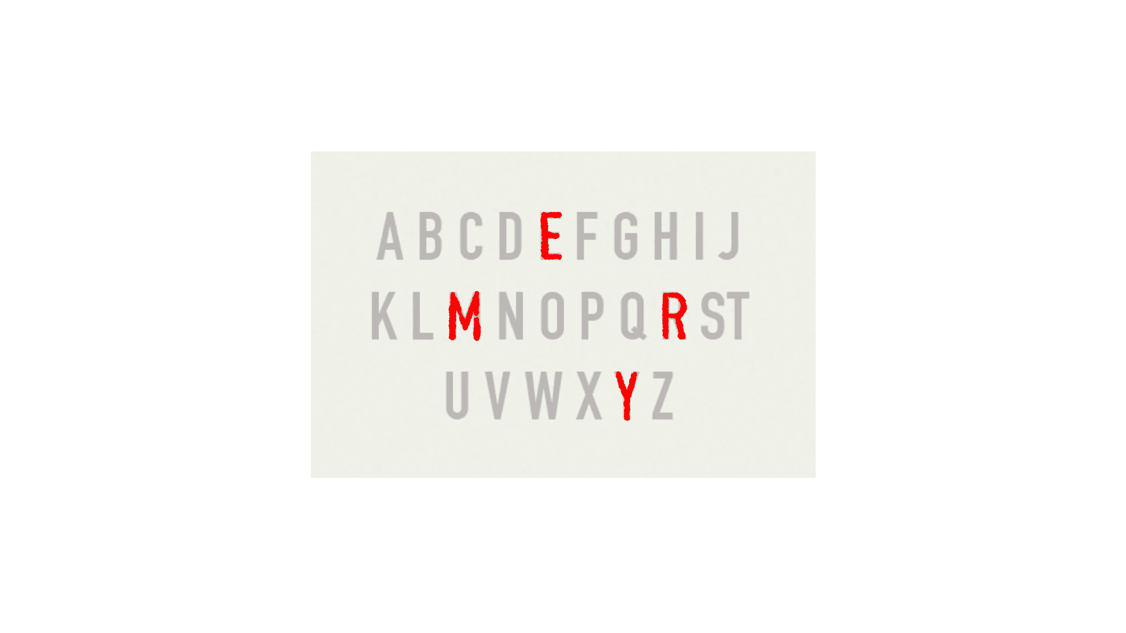 Tracing a sans-serif alphabet to create hand-drawn stamp lettering